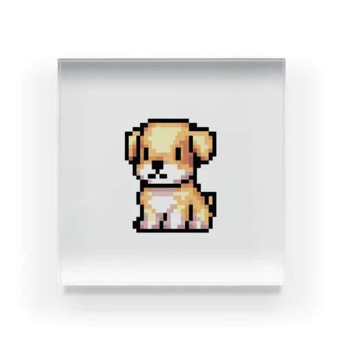 ドット絵の子犬 Acrylic Block