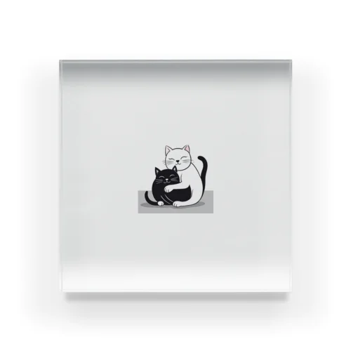 抱き合う猫 Acrylic Block