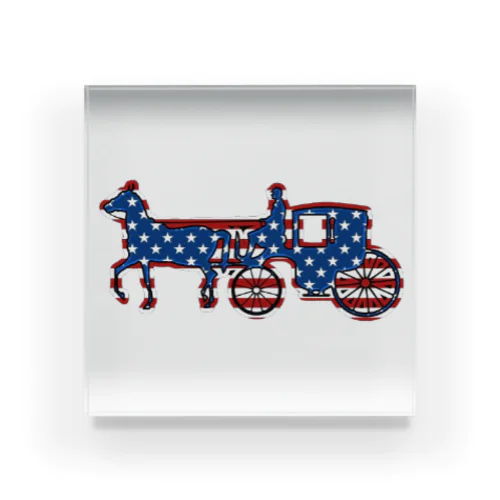 馬車　Flag of the United States アクリルブロック