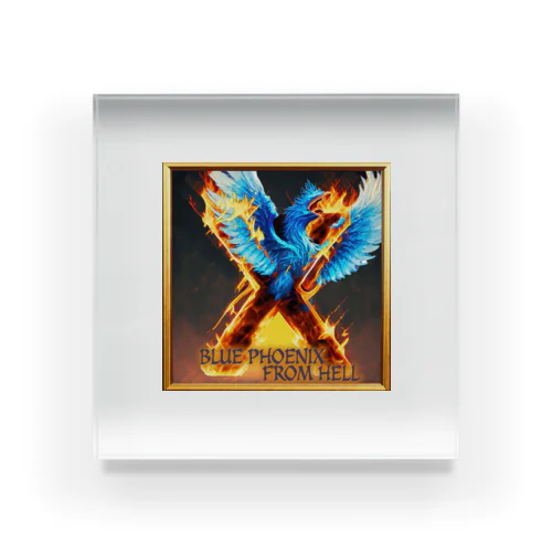 BLUE PHOENIX FROM HELL Acrylic Block