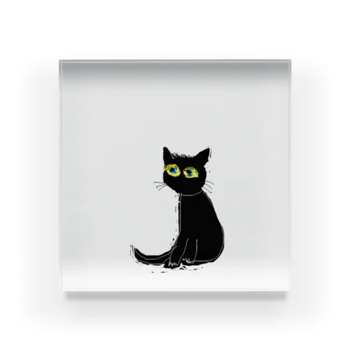 黒猫の僕の名前は、ソックス アクリルブロック