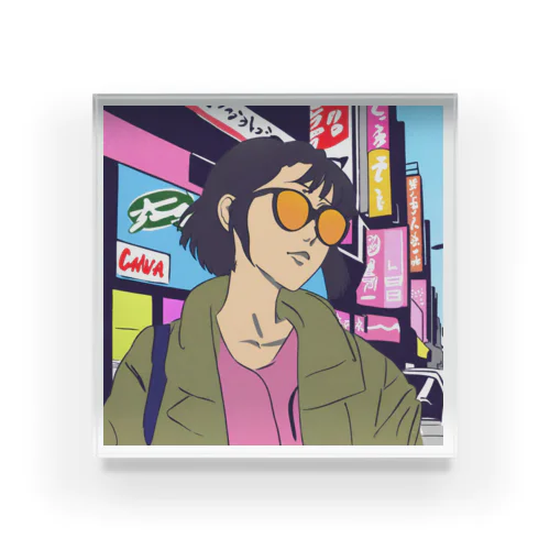 sunglass girl 街編 Acrylic Block