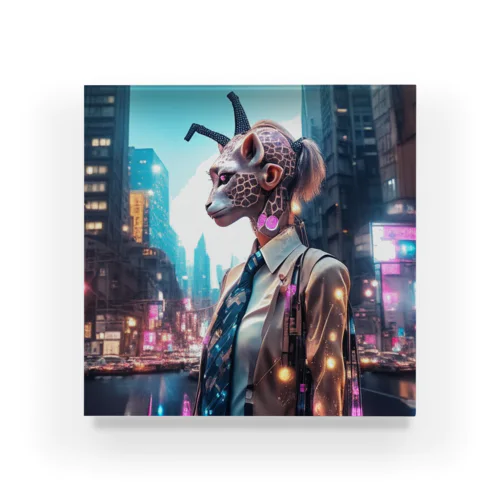 Cyberpunk giraffe Acrylic Block