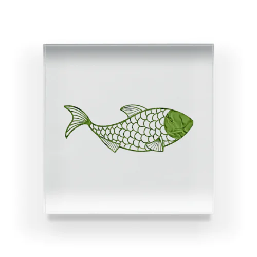 魚　green アクリルブロック