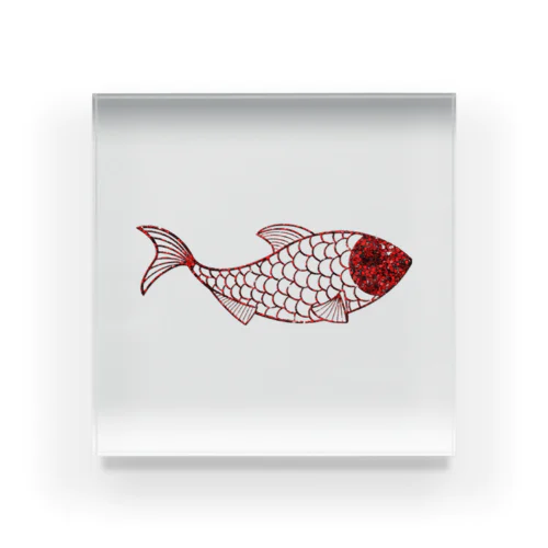魚　sequinsred アクリルブロック