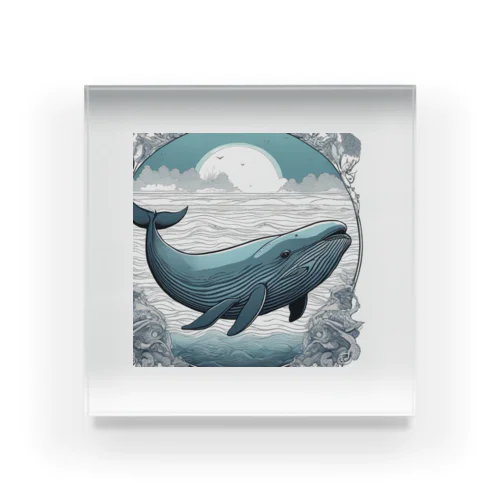 whale in the sea アクリルブロック