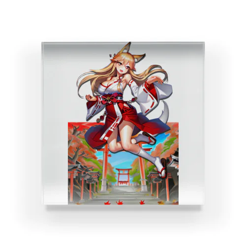 キツネっ娘ジャンプ‼-巫女巫女編- Acrylic Block