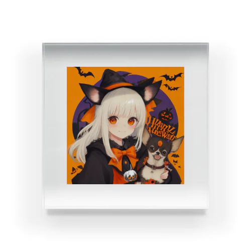 ハロウィンマジック★チワワ魔女のひらめき Acrylic Block