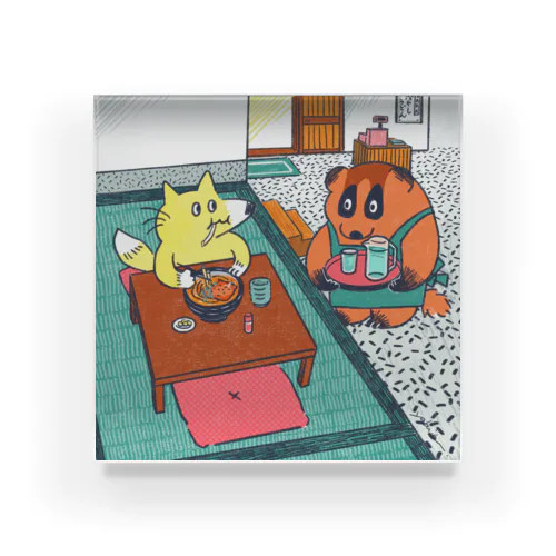 お冷もどうぞムジナ Acrylic Block