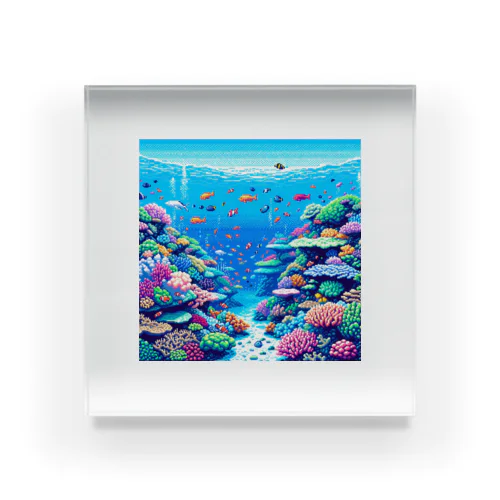 ドット絵沖縄の海 Acrylic Block