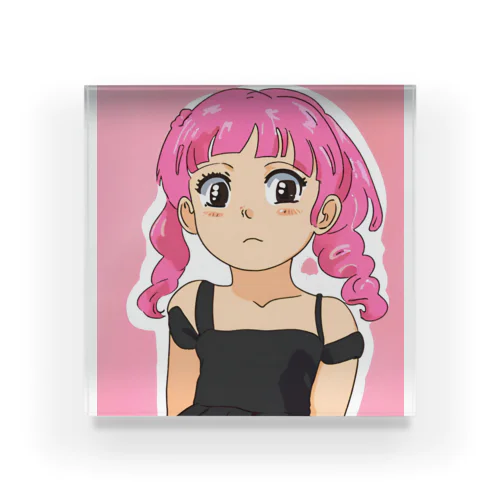 ピンク髪の少女 Acrylic Block