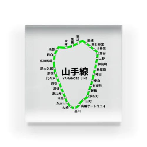 JR山手線 路線図(新駅追加Ver) Acrylic Block