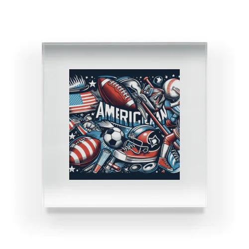  "アメリカンスポーツの輝き" Acrylic Block