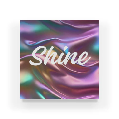 オーロラシルク　Shineロゴ入り アクリルブロック