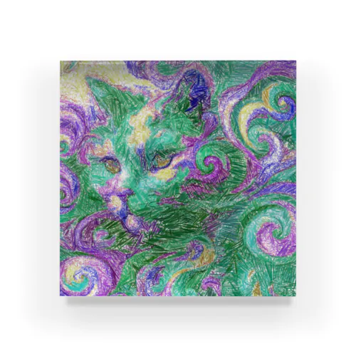 Whimsical Feline Dream #3/6 Acrylic Block