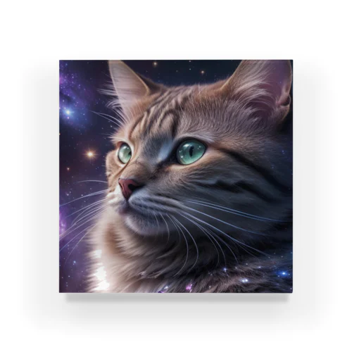 「星の囁き - 宇宙への猫の眺め」 Acrylic Block