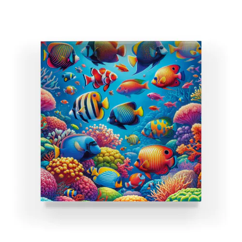 熱帯の楽園 - 色鮮やかな魚の世界 Acrylic Block