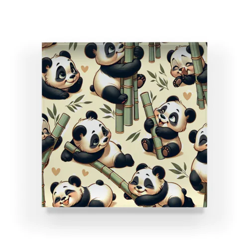 pandas【ビンテージアニマル】 Acrylic Block