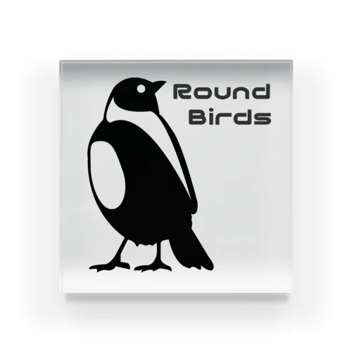 Round-Birds logo.ver Acrylic Block