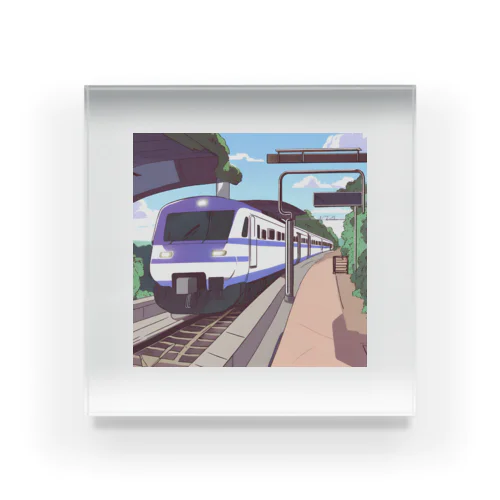 軽快で洗練されたモダン鉄道 Acrylic Block