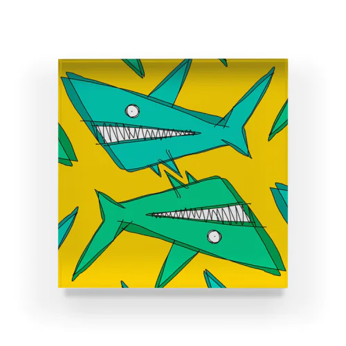 Shark Shark Shark Acrylic Block