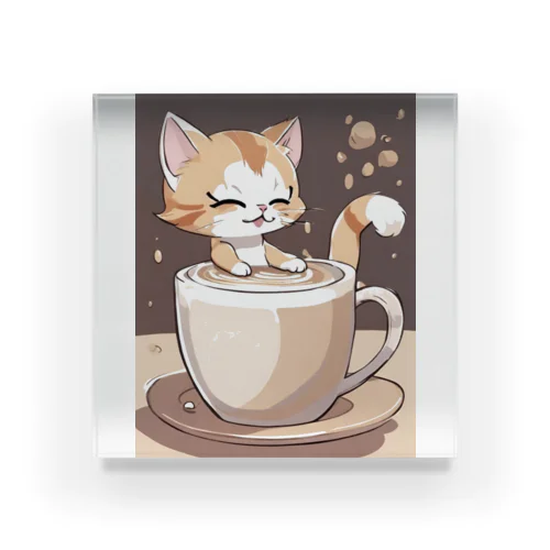 のほほんカプチーノ猫🐱 Acrylic Block