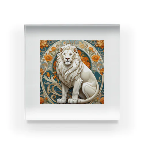 神の使い白いライオン アクリルブロック
