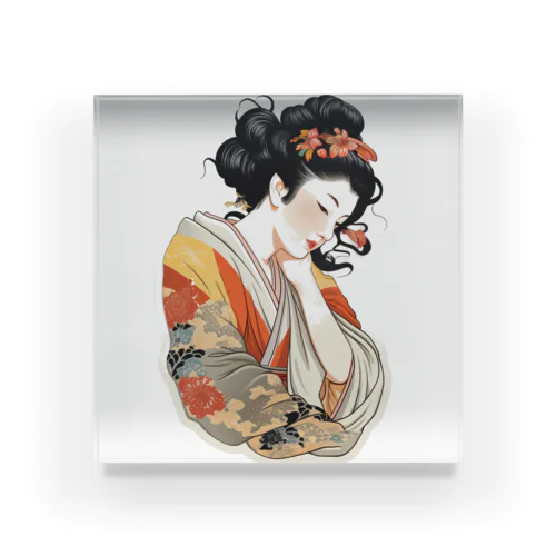 浮世絵 美人画 Ukiyoe beauty painting [UB-MJ52-SR001-0009] アクリルブロック