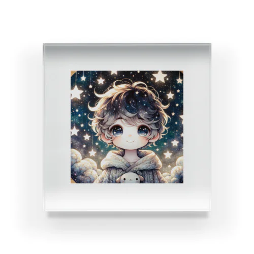 星空の微笑み Acrylic Block