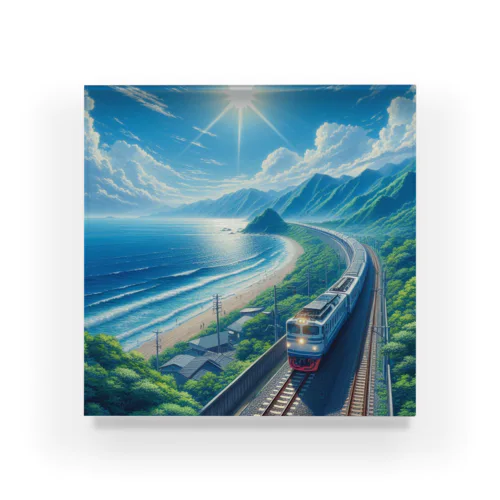 夏の列車 Acrylic Block