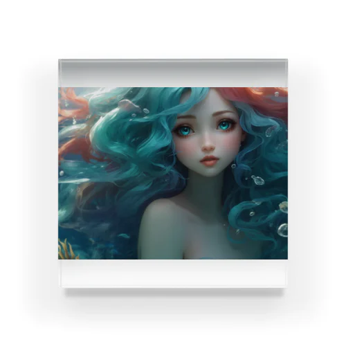 Mint mermaid Acrylic Block