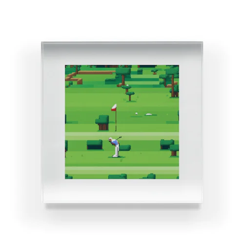ゴルフをするゴリラ Acrylic Block