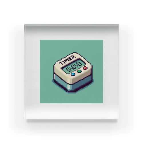 ドット絵「タイマー」 アクリルブロック