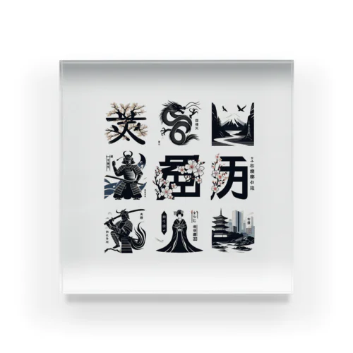 KANJI japan Acrylic Block