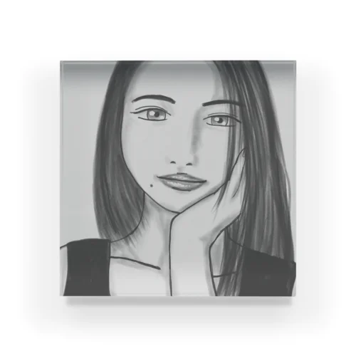 Monotone Girl Acrylic Block