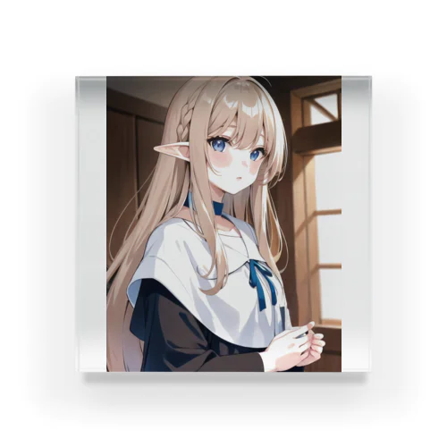 穏やかな美人エルフ Acrylic Block