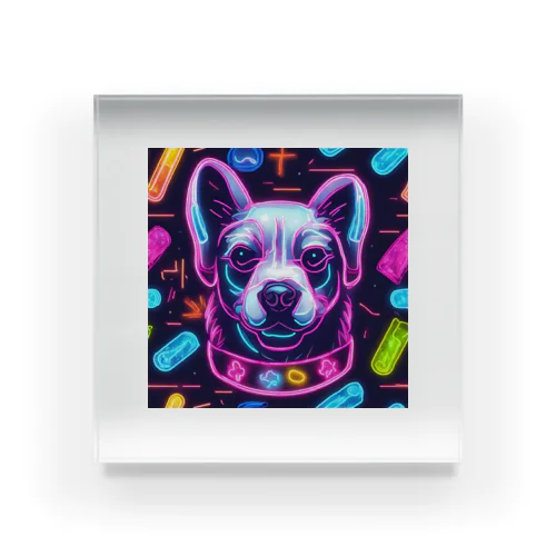 neon dog Acrylic Block