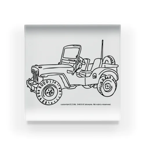 Jeep イラスト ライン画 Acrylic Block