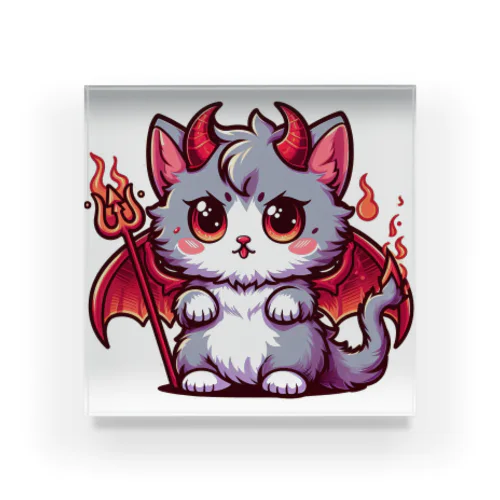 炎系悪魔にゃんこ アクリルブロック