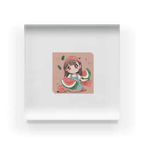 可愛いメロンさん Acrylic Block