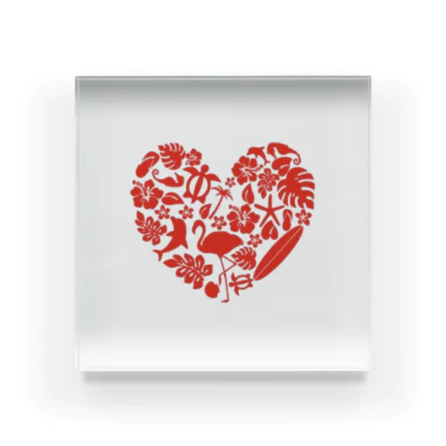 Hawaiian Heart Acrylic Block