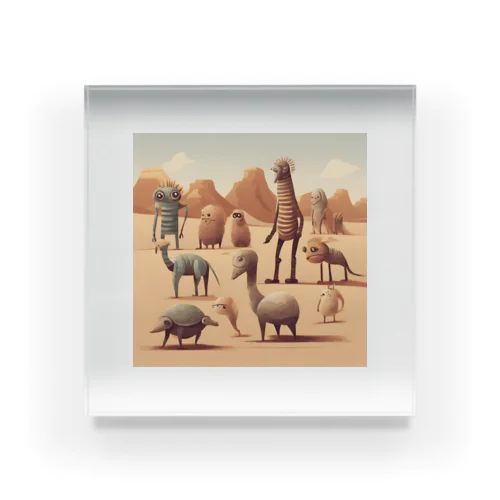 砂漠の奇妙な生き物たち Acrylic Block