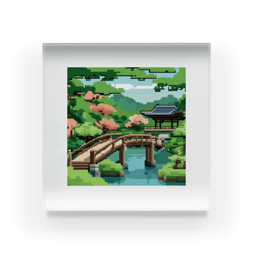 日本の庭園 Acrylic Block