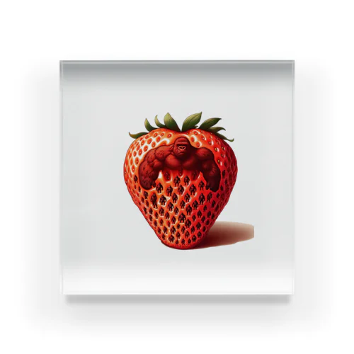 The Mighty Gorilla Strawberry  Acrylic Block