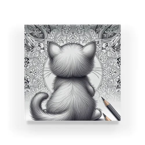 Back-raised Dream Cat Acrylic Block