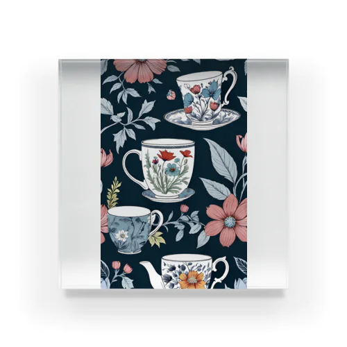 花の詩カップ(The Flower Poetry Cup) Acrylic Block