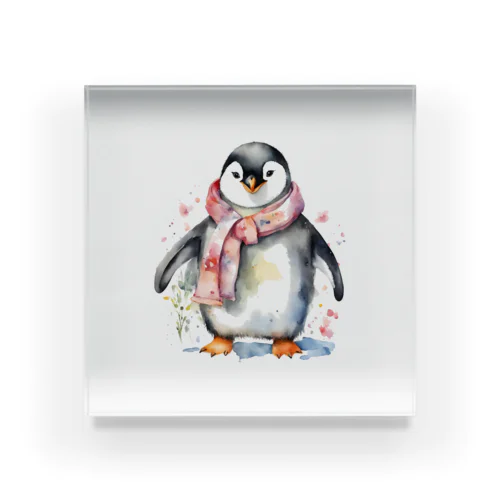 春を迎えるペンギン Acrylic Block