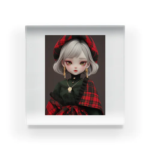 タータンチエクの服を着た少女　なでしこ1478 Acrylic Block