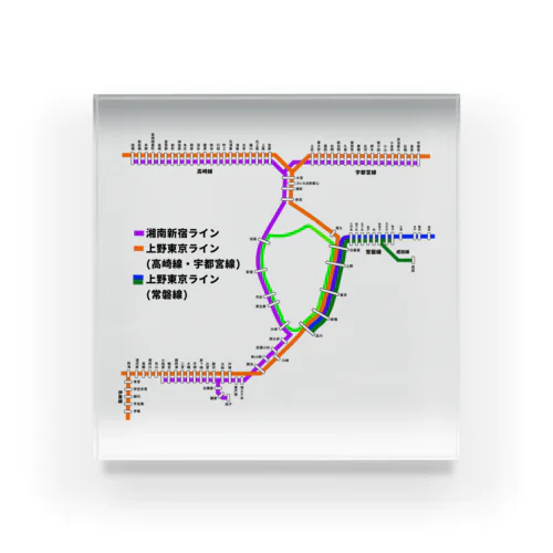 湘南新宿ライン・上野東京ライン  路線図 Acrylic Block