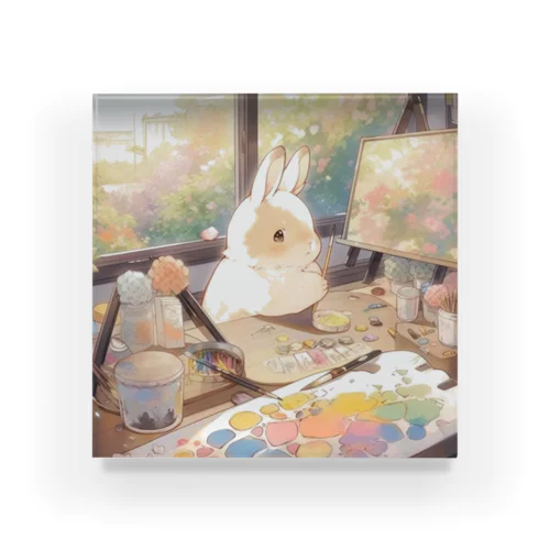 うさぎが画家に変身｡.:*･ﾟ Acrylic Block